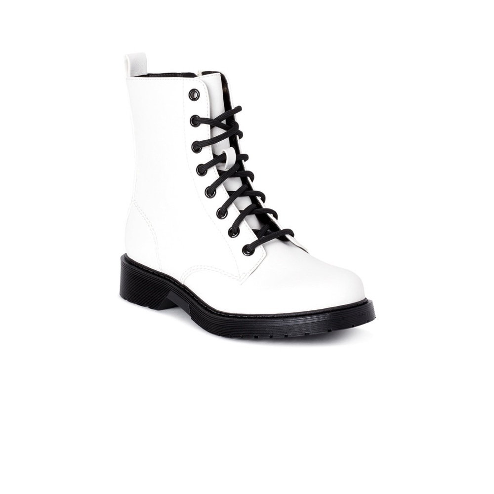 White and Black Lug Boot